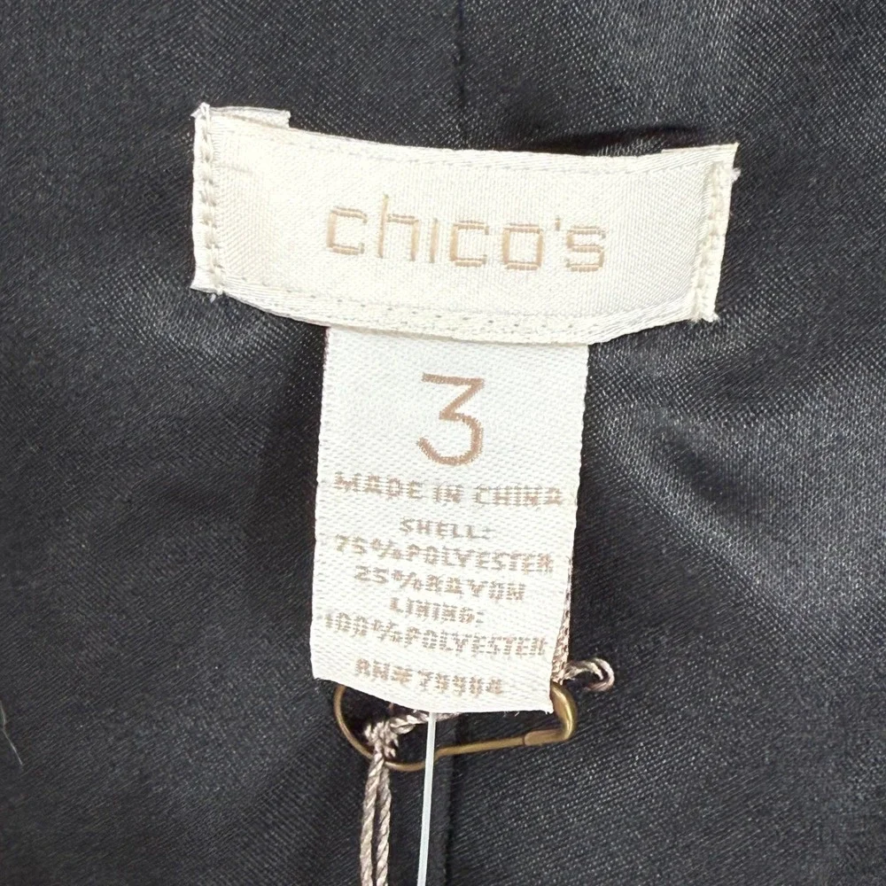 Chico's Egyptian Sophisticate Persias Black Gold Jacket NWT Women Size 3 /‎ XL - Picture 5 of 6